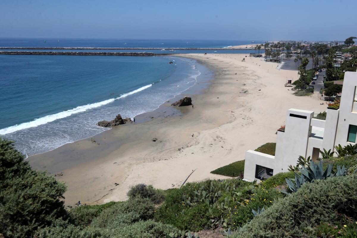 View from Inspiration Point toward Corona del Mar State Beach.