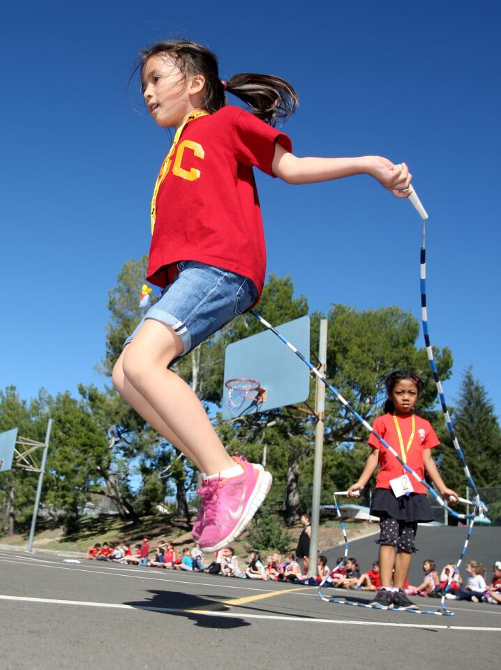 Photo Gallery: Dunsmore Elementary students jump rope for the American Heart Assn.