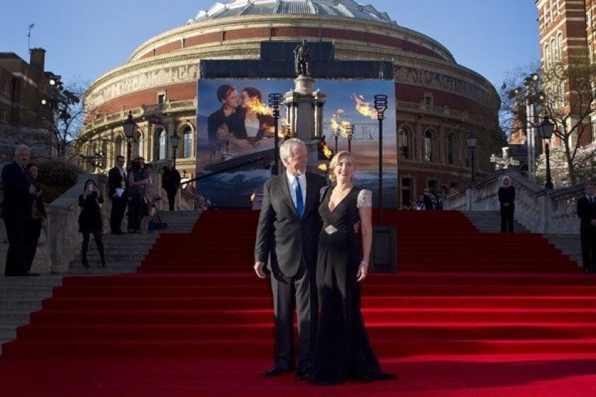 James Cameron resurrected his 1997 blockbuster "Titanic" on Tuesday at the Royal Albert Hall -- this time in 3-D. The re-release comes 100 years after the luxury ocean liner met its icy demise.