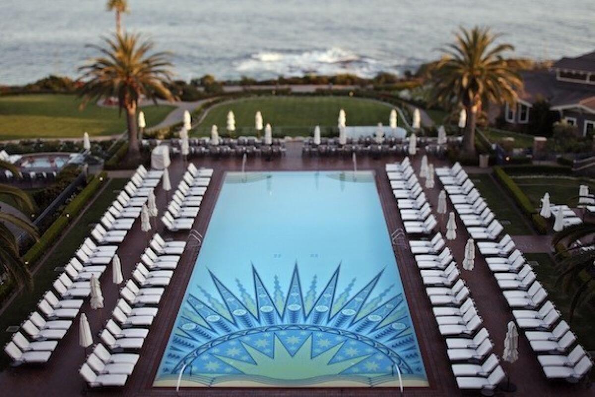 The pool of Montage Laguna Beach, which overlooks the Pacific Ocean.