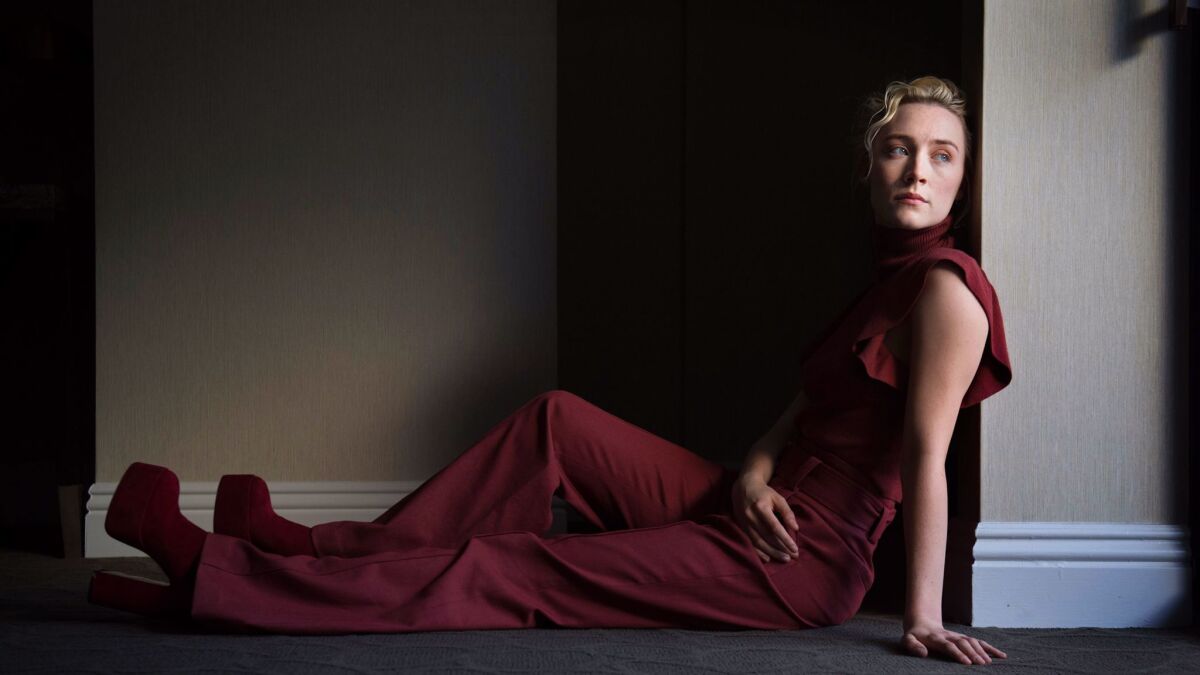 Saoirse Ronan, seen here at West Hollywood's London hotel in November, stars in awards contender "Lady Bird."