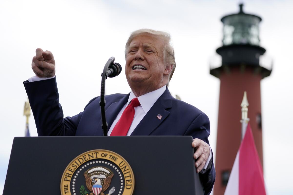 President Trump speaks about the environment in Jupiter, Fla.