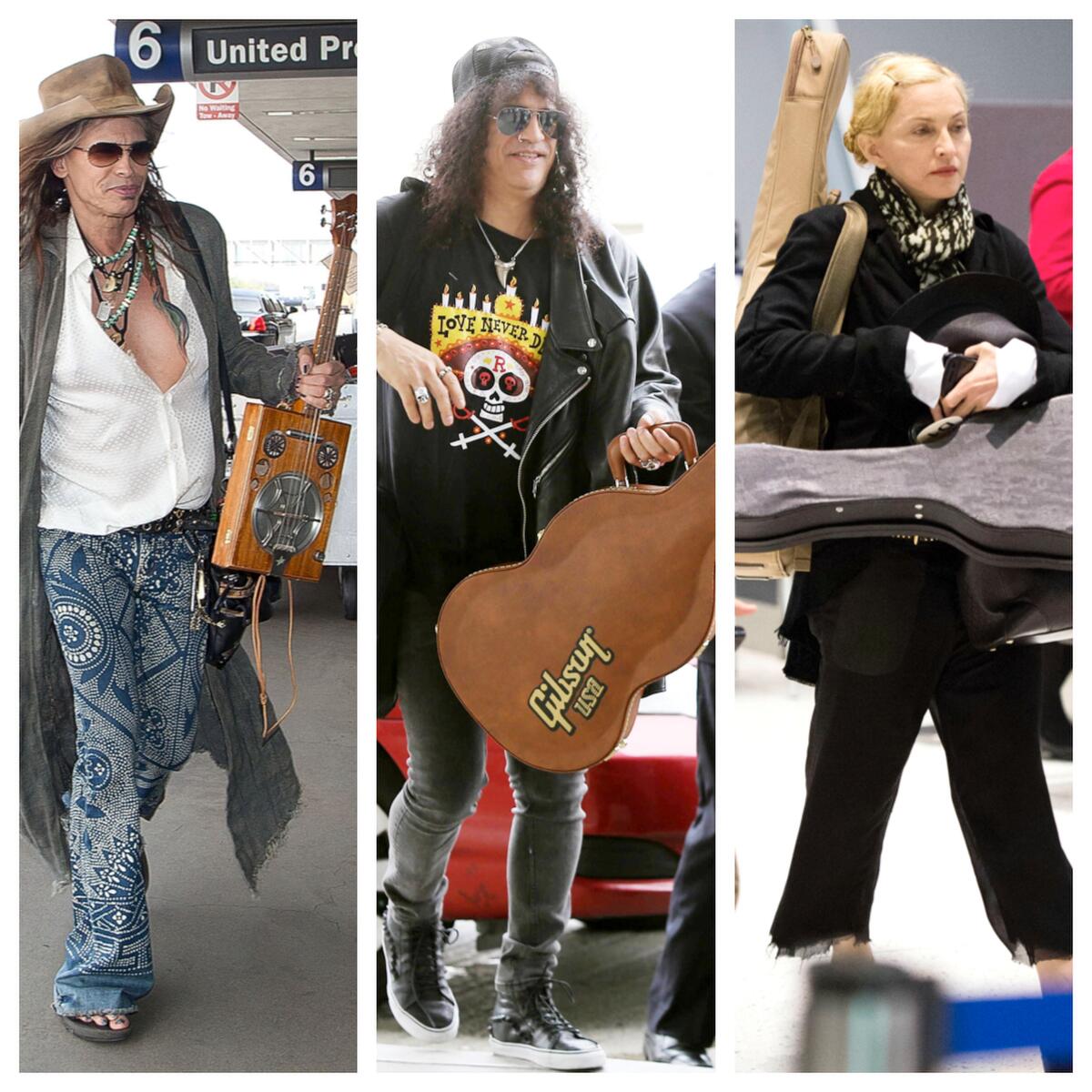 Rock stars with guitars