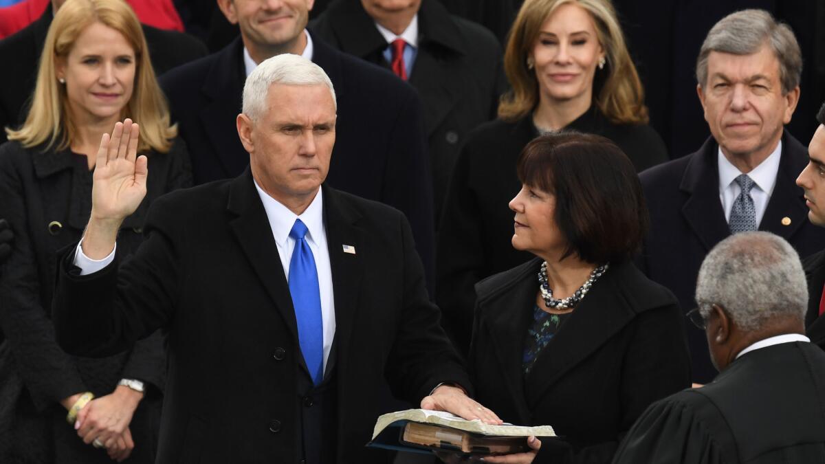 Mike Pence takes the oath of office