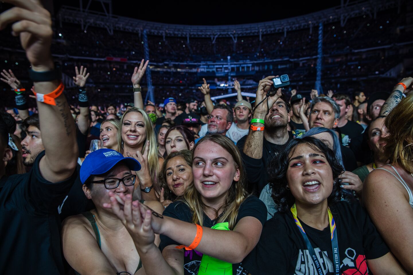 The crowd during the Hella Mega Tour at Petco Park in downtown San Diego on August 29, 2021.