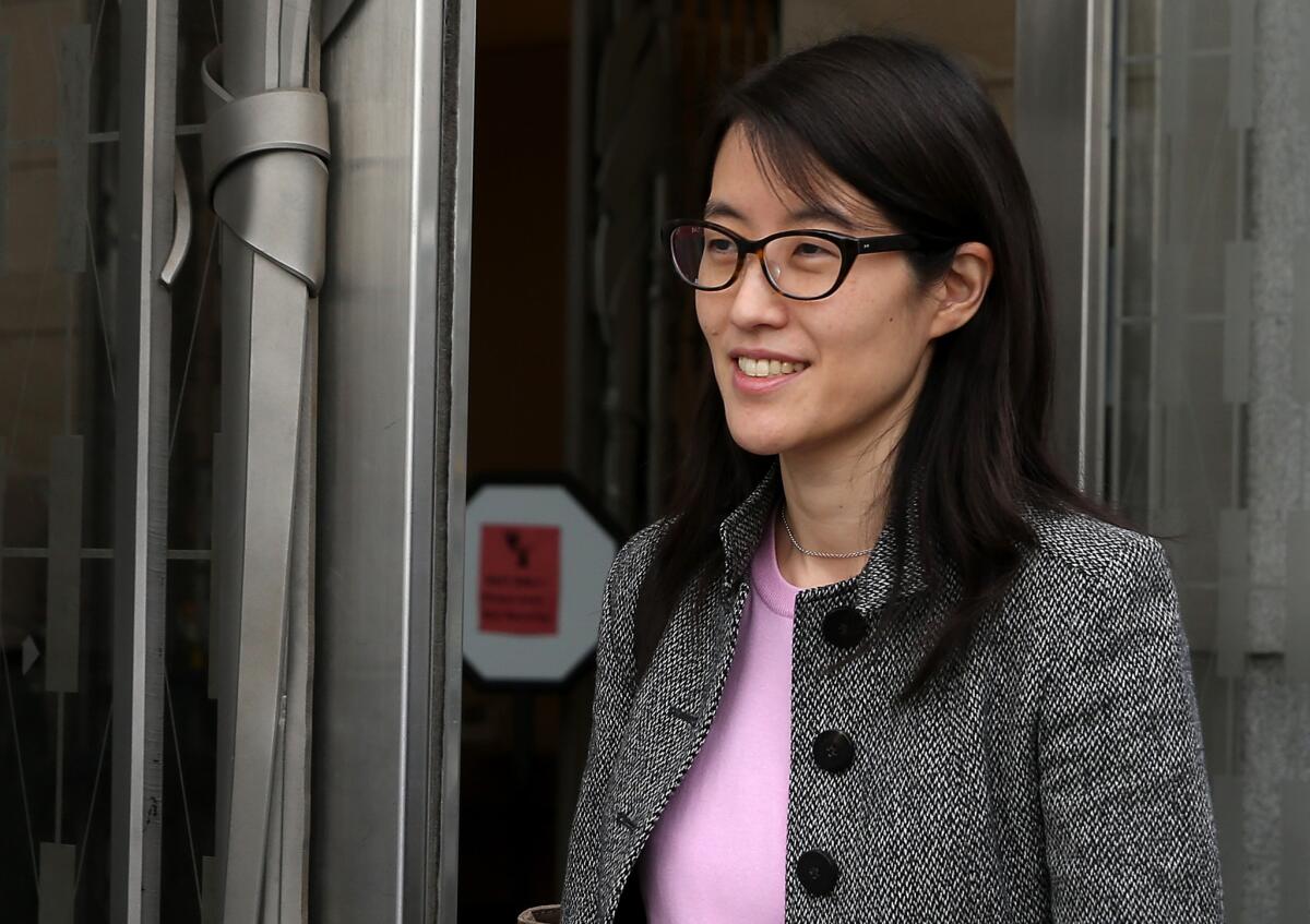 Ellen Pao during her gender discrimination trial in March 2015.