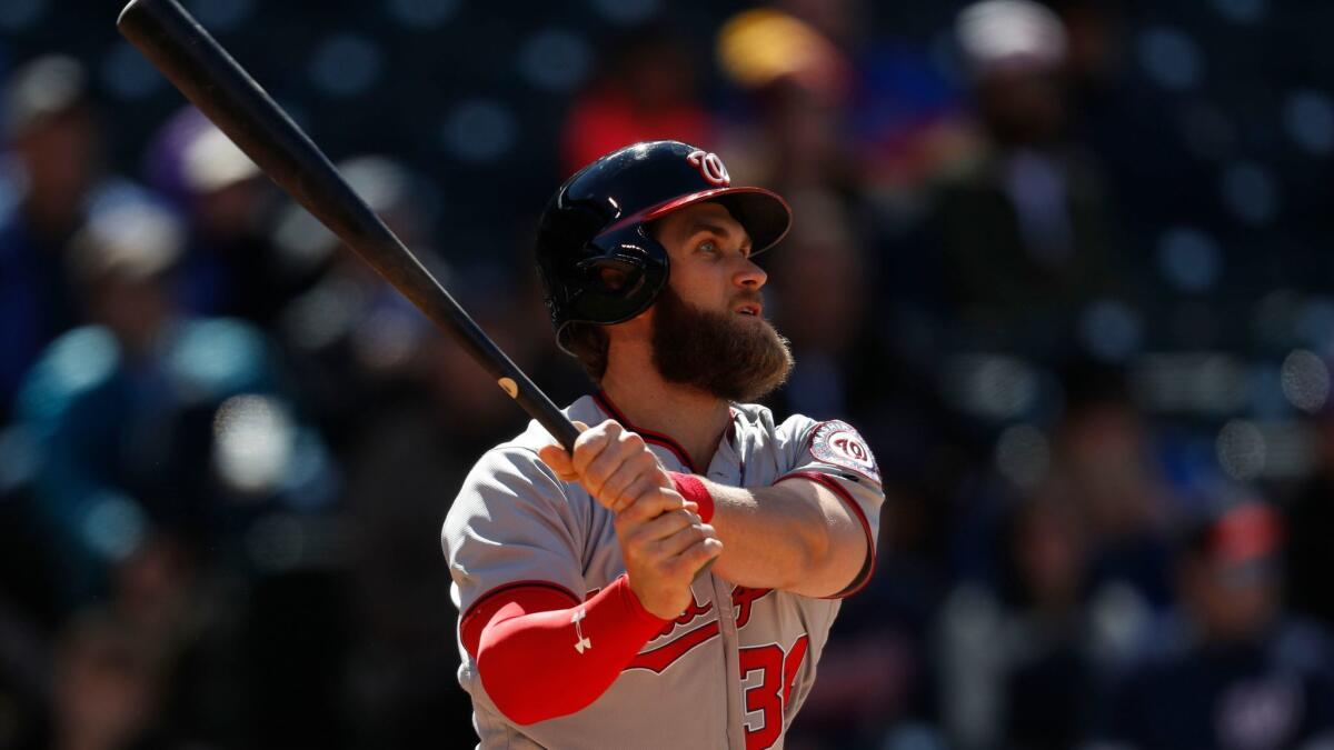 Washington's Bryce Harper set a major league record for the month of April by scoring 32 runs.