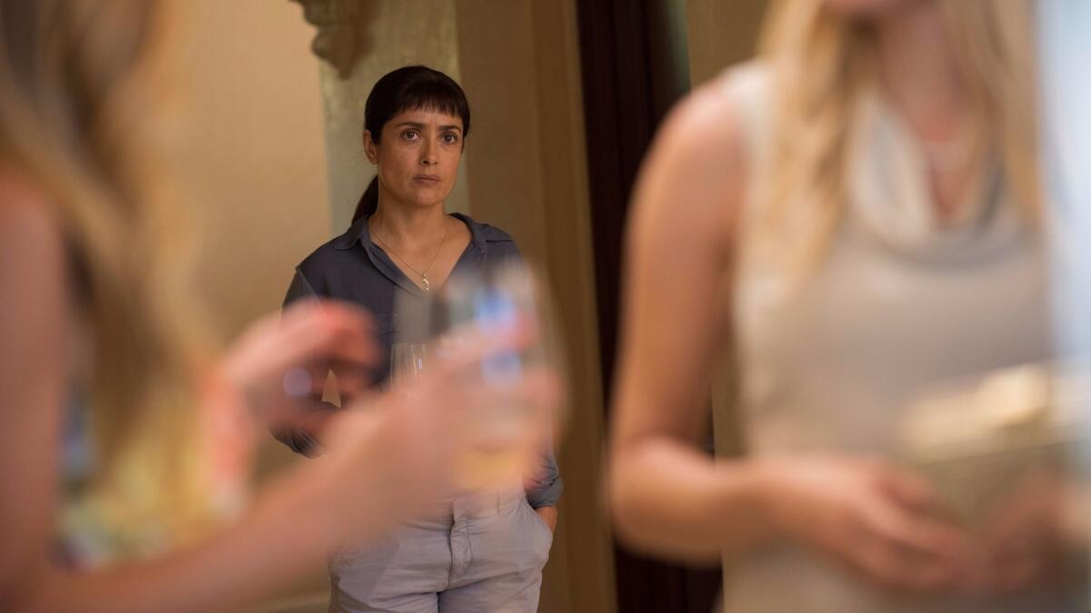 Salma Hayek, Connie Britton and Chloe Sevigny appear in "Beatriz at Dinner" directed by Miguel Arteta.