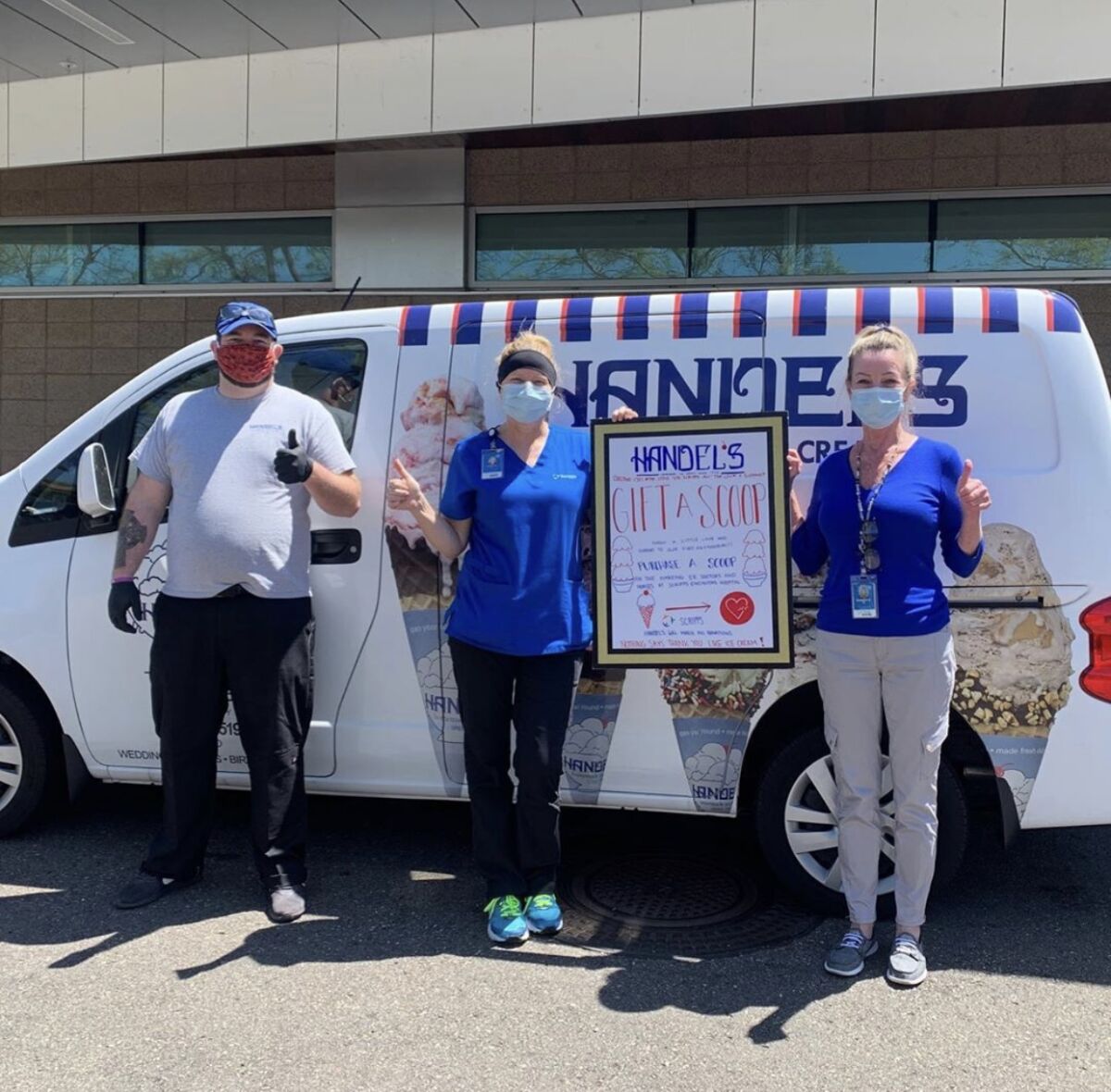 Handel's gave 500 scoops to Scripps frontline workers through last month's "get a scoop, gift a scoop" program last month.