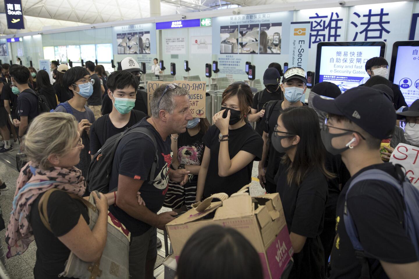 Protests continue at Hong Kong International Airport