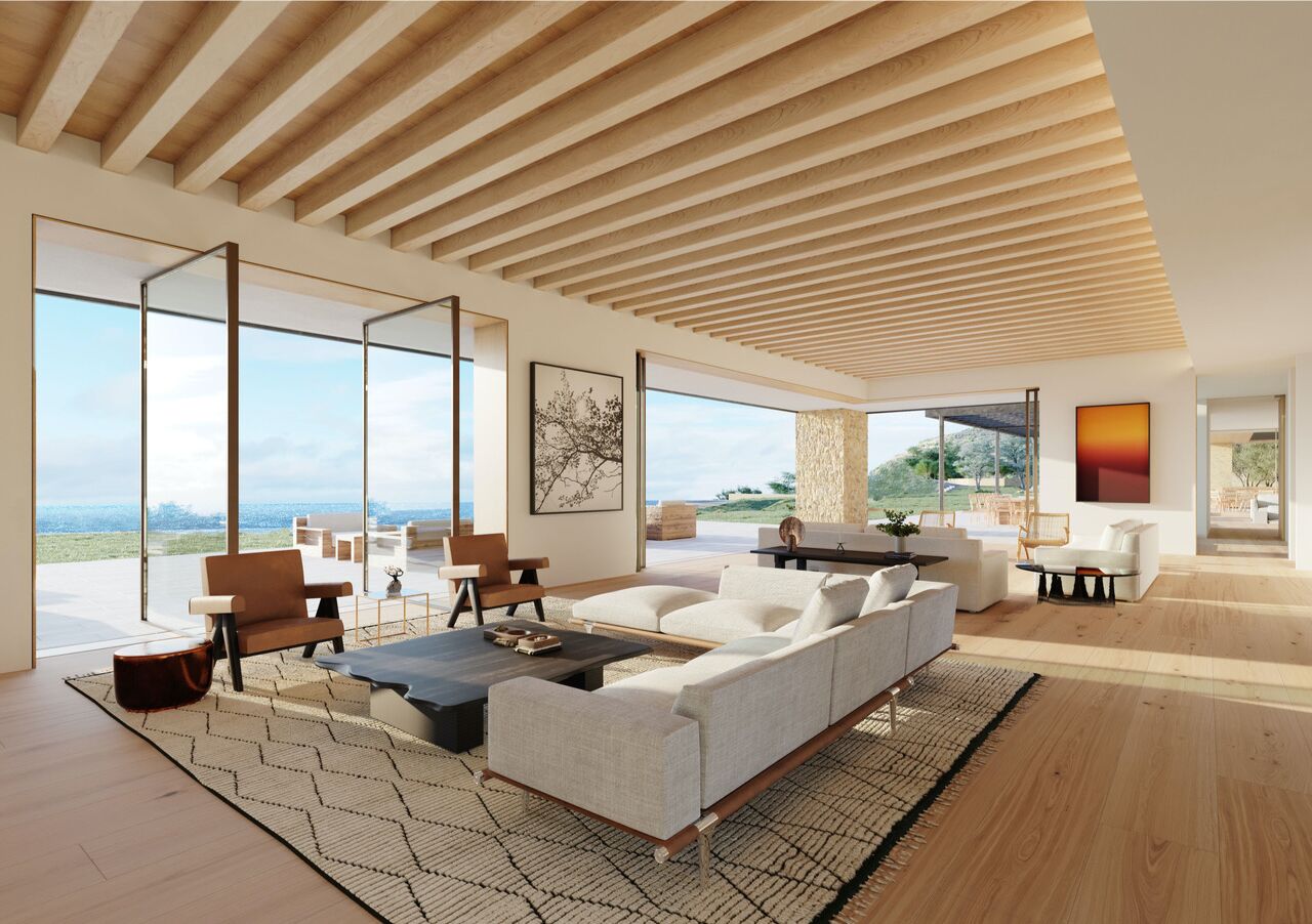 Rendering of the living room.