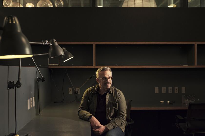 LOS ANGELES, CA - JULY 28: Jake Szymanski, 41, actor, writer, director, and producer, poses for a portrait at the Caviar offices in Los Angeles, CA on July 28, 2023. Mr. Szymanski directed the reality/improv/comedy series "Jury Duty." (Philip Cheung / For The Times)