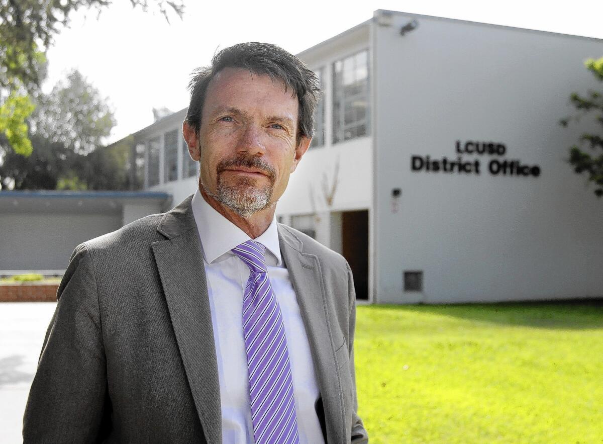 Mark Evans was recently named the new La Cañada Unified School District's chief business and operations manager, at the main offices in La Cañada Flintridge on Thursday, Aug. 7, 2014.