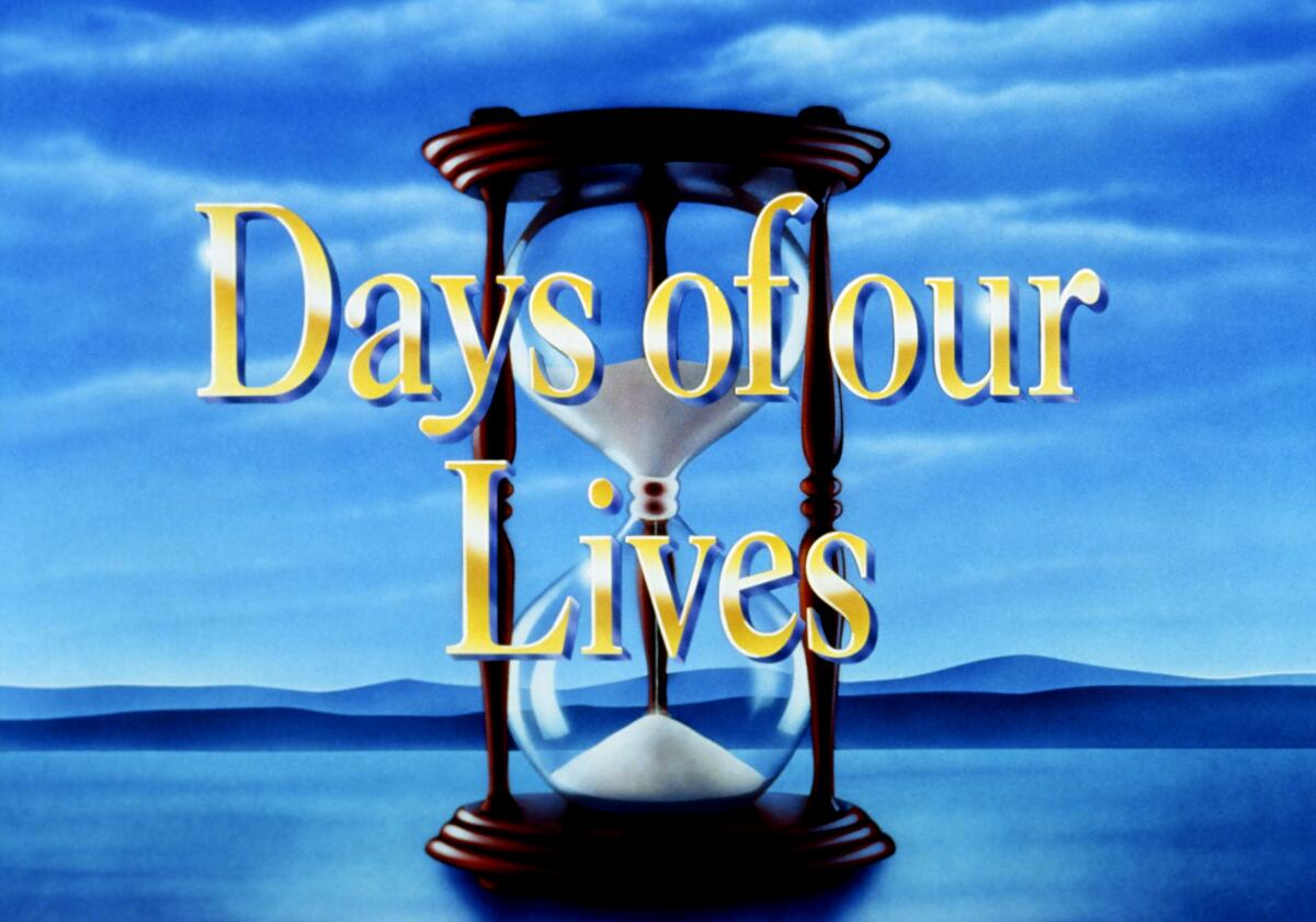 "Days of Our Lives" over a picture of an hourglass