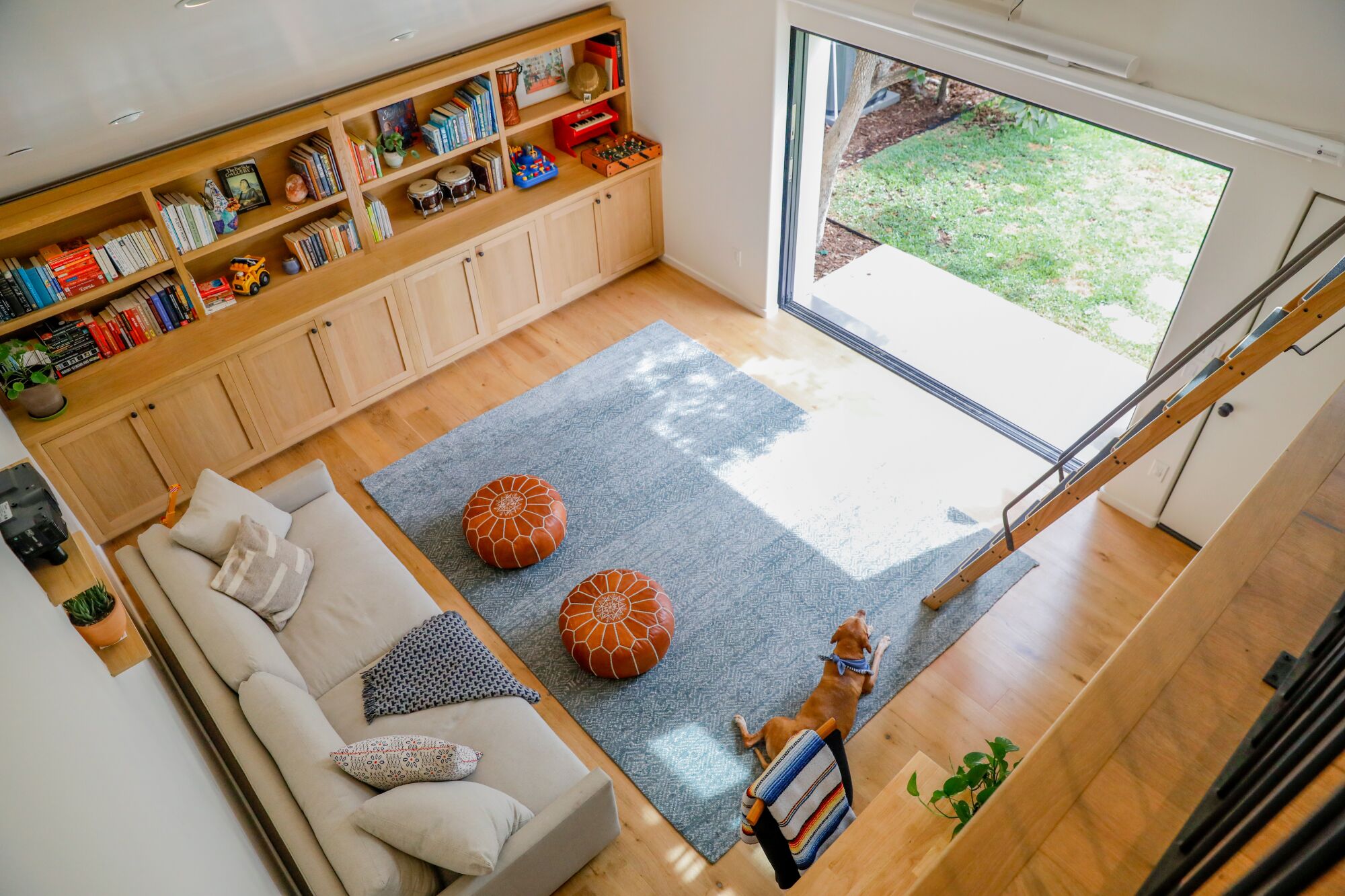 A view of the family room from the loft.