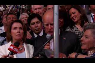 California Gov. Jerry Brown casts California's votes at the Democratic National Convention