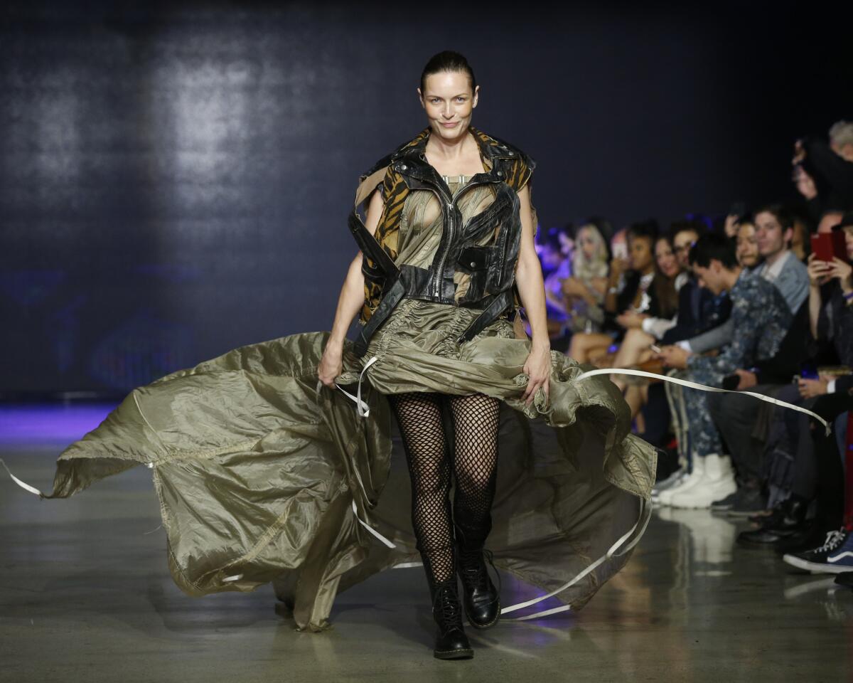 A look from the Bohemian Society spring and summer 2019 runway show, which closed out the L.A. Fashion Week slate of shows at the Petersen museum on Oct. 10, 2018.