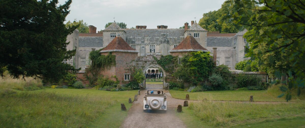 A scene from "Rebecca," showing the Manderley House. Exteriors were largely shot at Cranborne Manor.