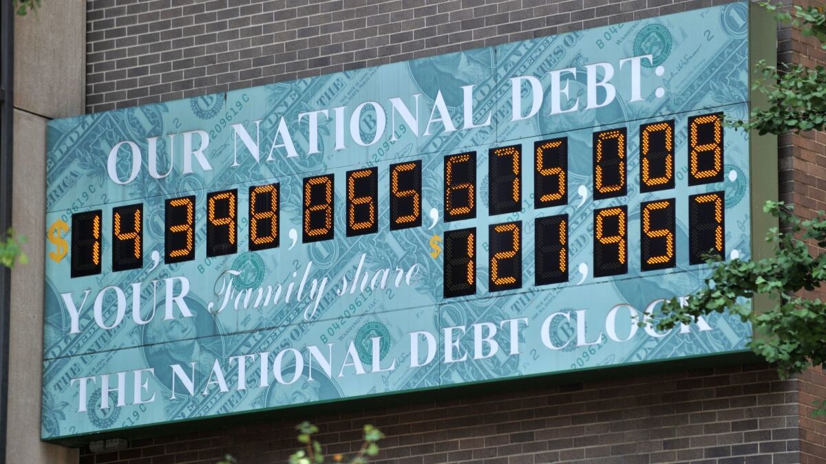 The National Debt Clock in New York City on July 26, 2011.