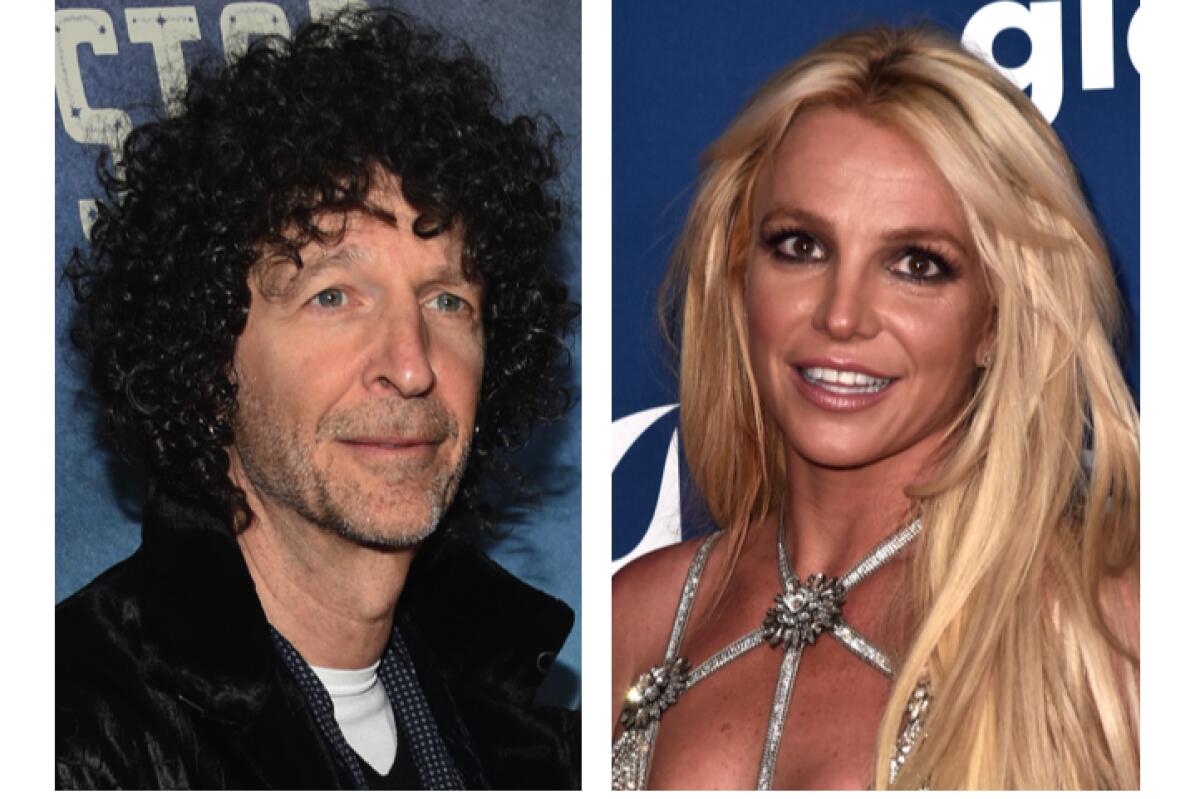 Headshots of Howard Stern and Britney Spears