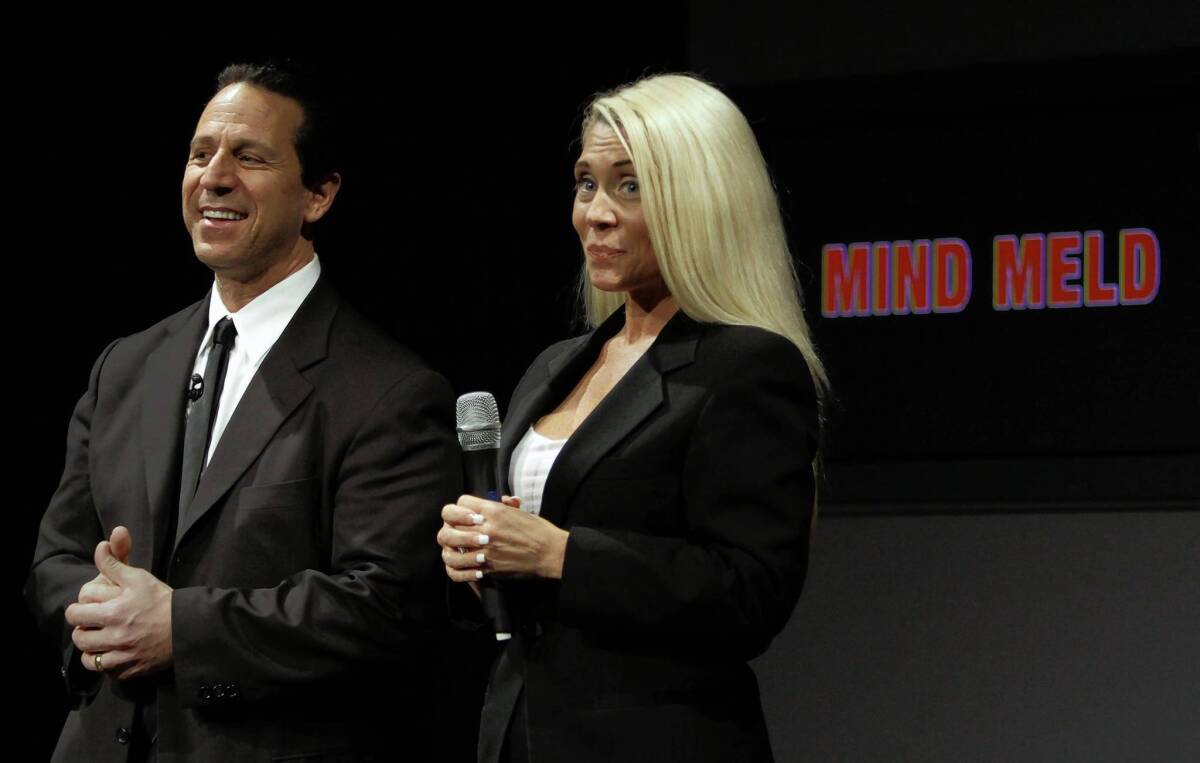 Mind-reading duo Jeff and Kimberly Bornstein perform at the ACME theater.