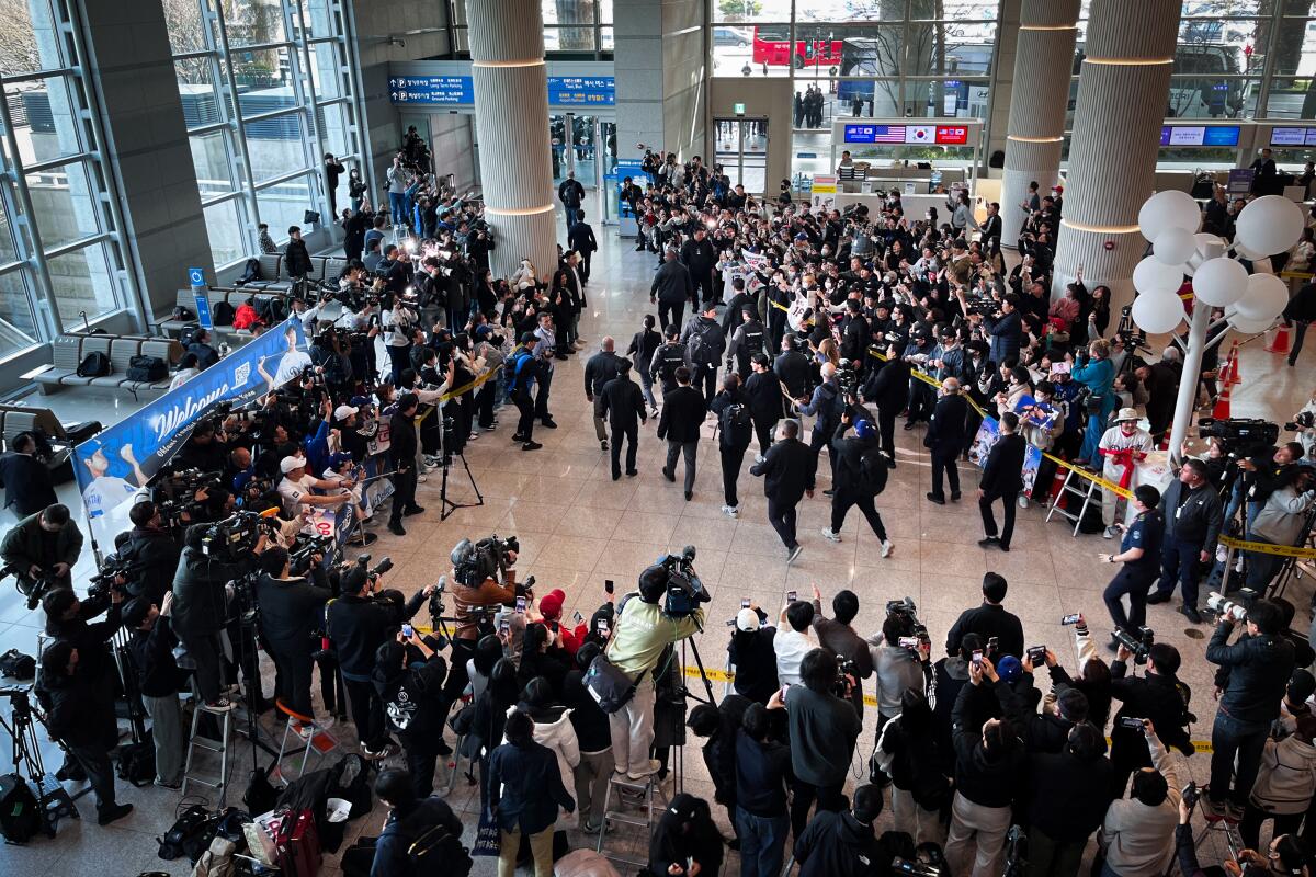 A view of all the commotion at Incheon Airport on Friday in Seoul.