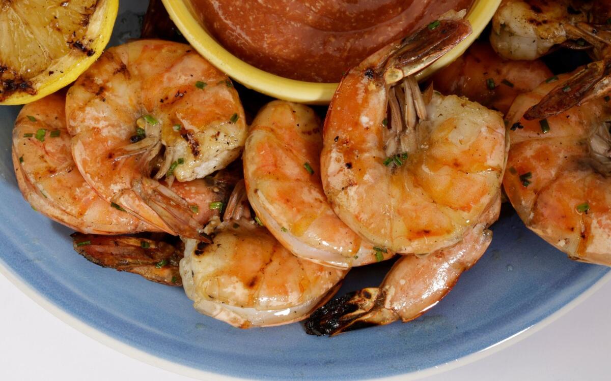 Grilled shrimp cocktail