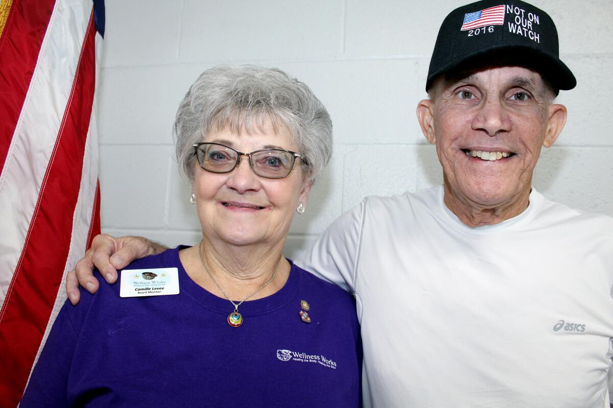 Organizers of the Breakfast Fundraiser are Camille Levee, Wellness Works board member; and Mickey DePalo, Captain, VFW 8310.