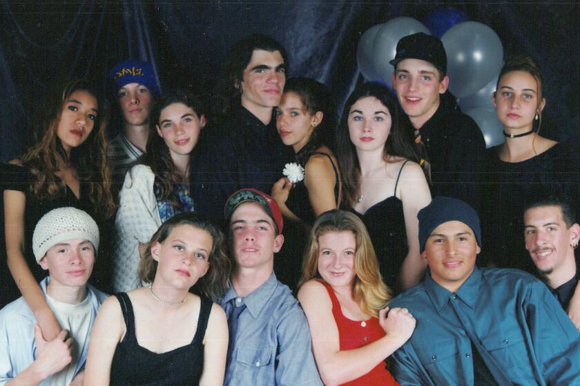 Photo of RMOB members with their dates at a Point Loma High School dance.