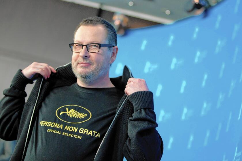 Danish director Lars von Trier poses during the photocall for "Nymphomaniac Volume I" at the 64th annual Berlin Film Festival in February 2014.