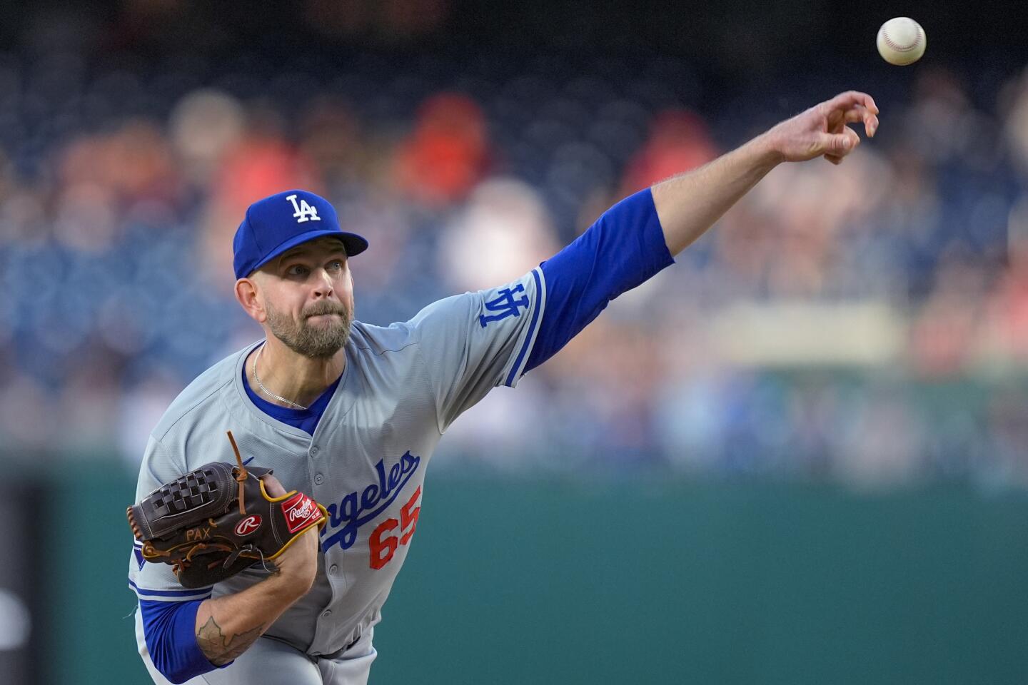 Game 2: Dodgers LHP James Paxton (4-0, 3.06 ERA)Although the Dodgers have won five of his six starts, the 35-year-old leads the majors with 24 walks in 32⅓ innings and he’s pitching to a 5.46 FIP (fielding independent pitching). The one loss was walking eight batters in five innings of three-run ball to the Padres last month.
