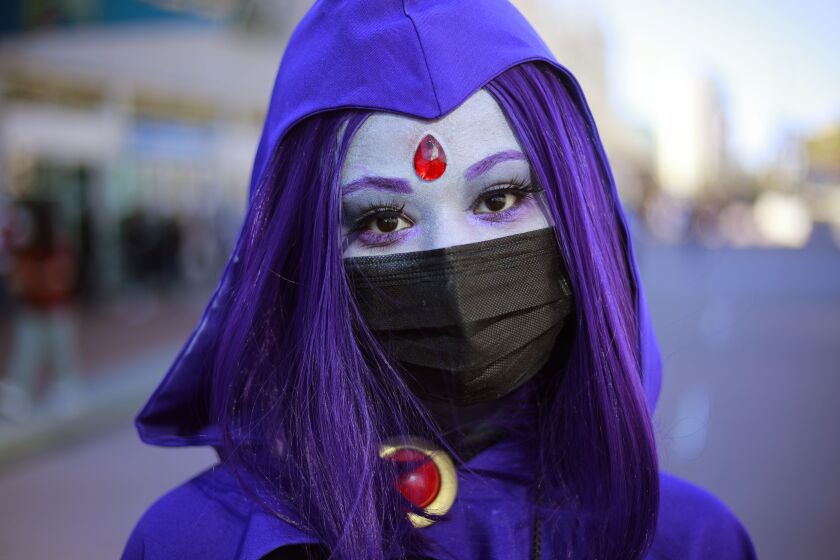 Giselle Dougan of San Diego dressed as Raven at Comic-Con Special Edition on Friday.