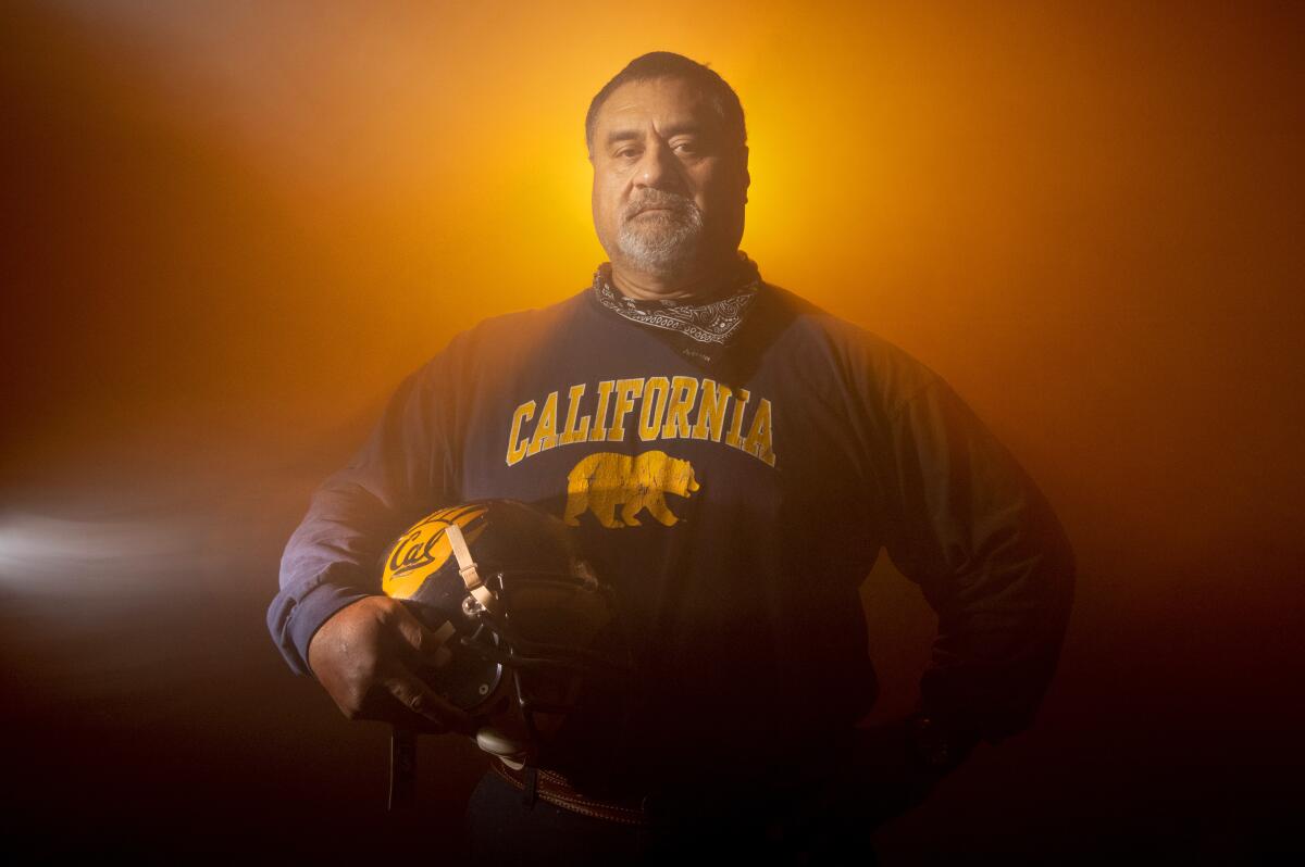 Former Cal player George Niualiku in Hercules, Calif. 