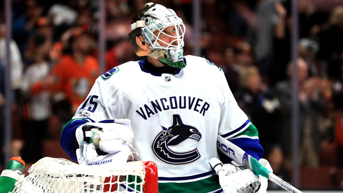 Jacob Markstrom is likely to be in goal for the Canucks on Tuesday night when the Ducks come to Vancouver to start a three-game trip.