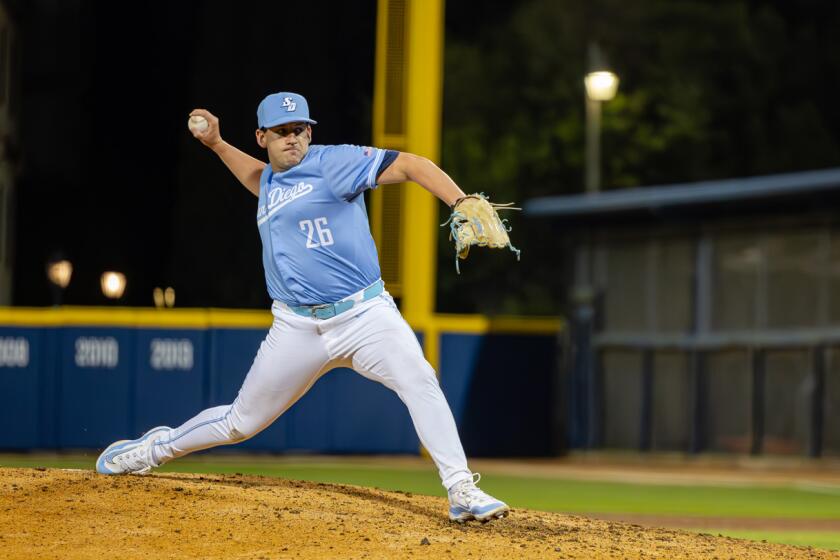 USD right-hander Conner Thurman was on the mound to clinch both West Coast Conference regular season and tournament titles.
