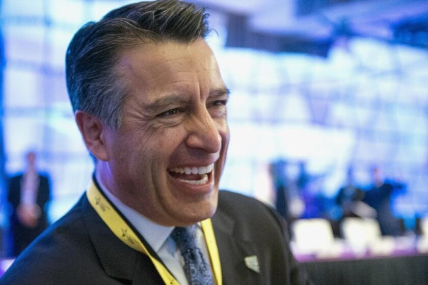 Nevada Gov. Brian Sandoval at the National Governors Assn. winter meeting in Washington on Feb. 16.