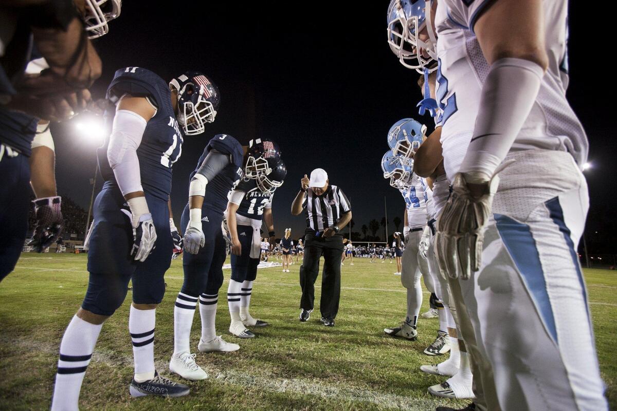 Back Bay football rivals Newport Harbor, left, and Corona del Mar will face much different postseason challenges under CIF Southern Section playoff changes announced Friday.