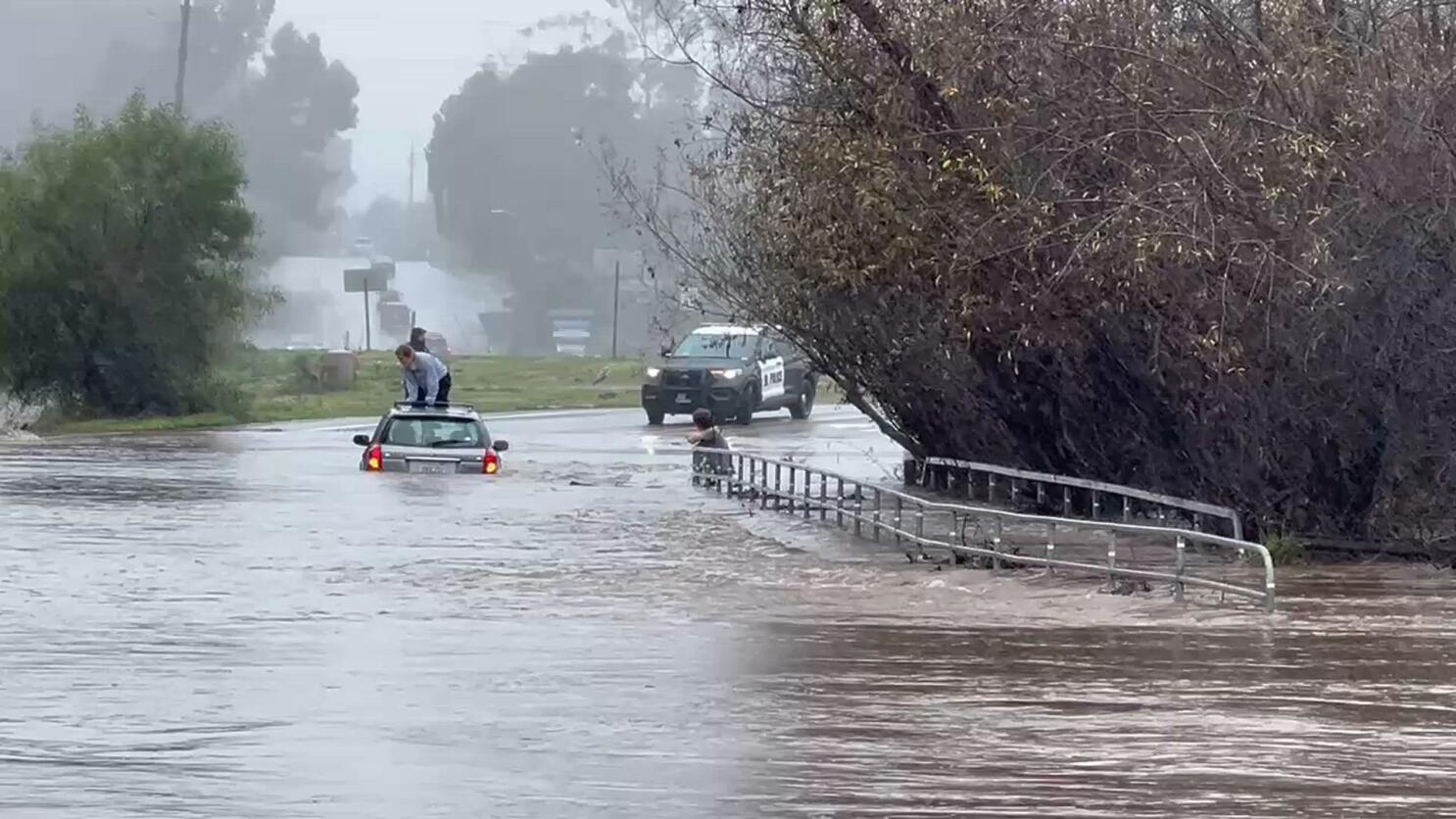 Widespread floods from rare rain event prompts rescues - The San