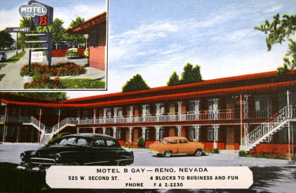 A postcard circa 1960 shows one of motor lodges that became popular stops for visitors when Reno was bigger than Las Vegas.