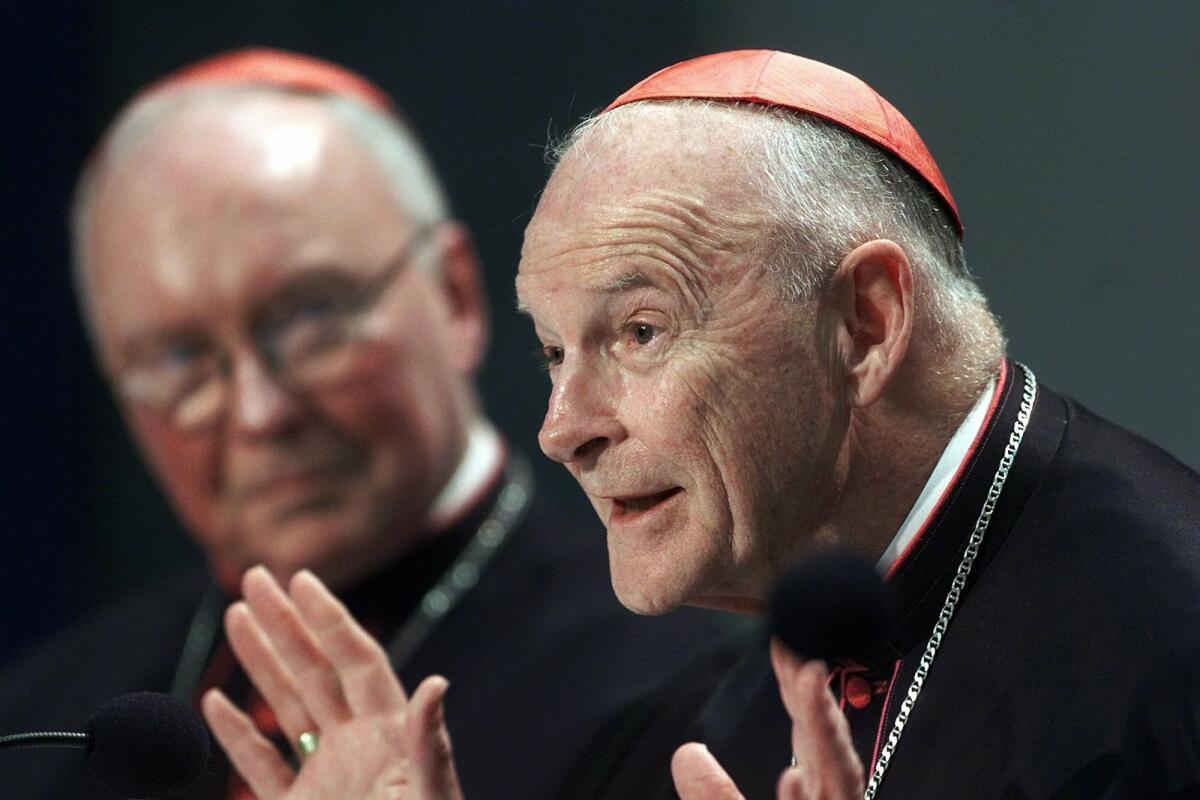 Washington Cardinal Theodore Edgar McCarrick, right, and Cardinal James Francis Stafford