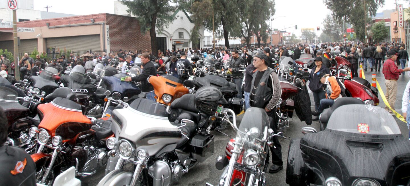 Crowds get ready to ride in the annual Love Ride at Harley-Davidson Motorcycles in Glendale on Sunday, October 18, 2015. This will be the last fundraising event.