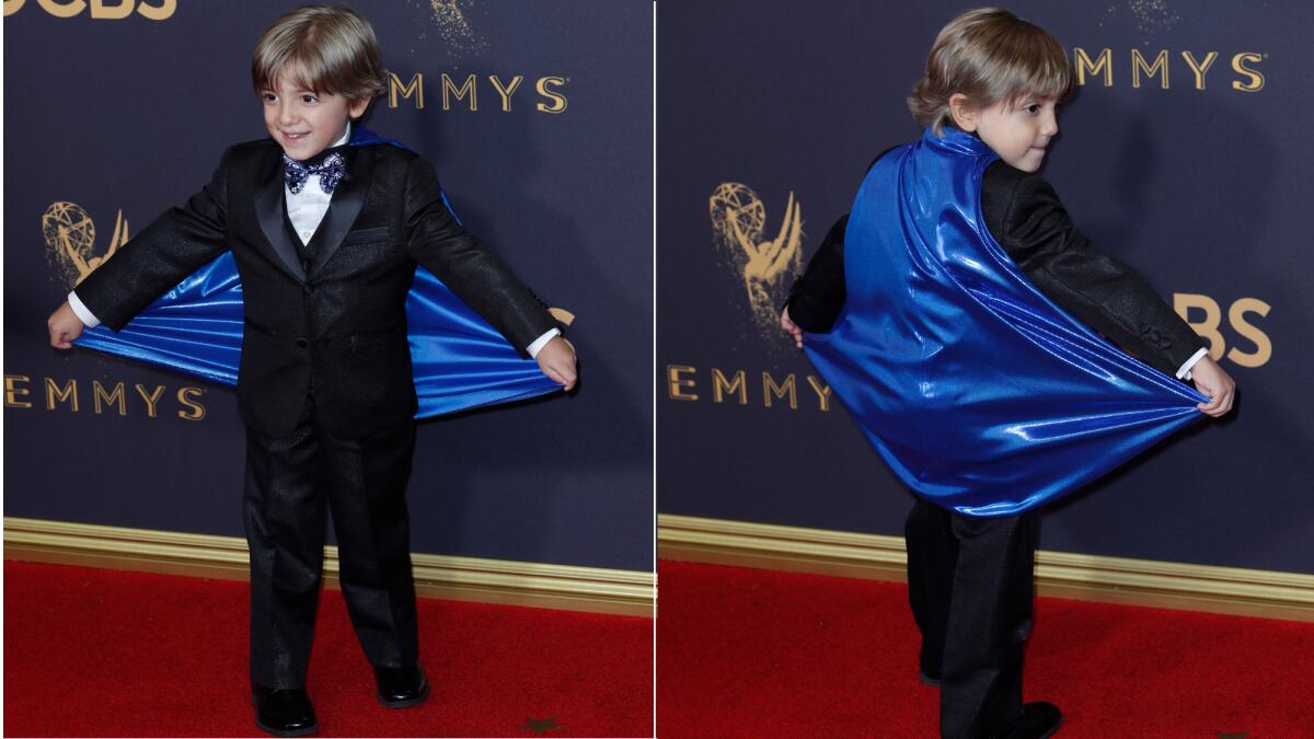 Jeremy Maguire from "Modern Family" at the 2017 Emmys red carpet.