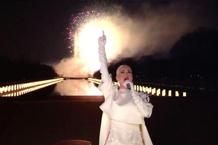  In this screengrab, Katy Perry performs during the Celebrating America Primetime Special 