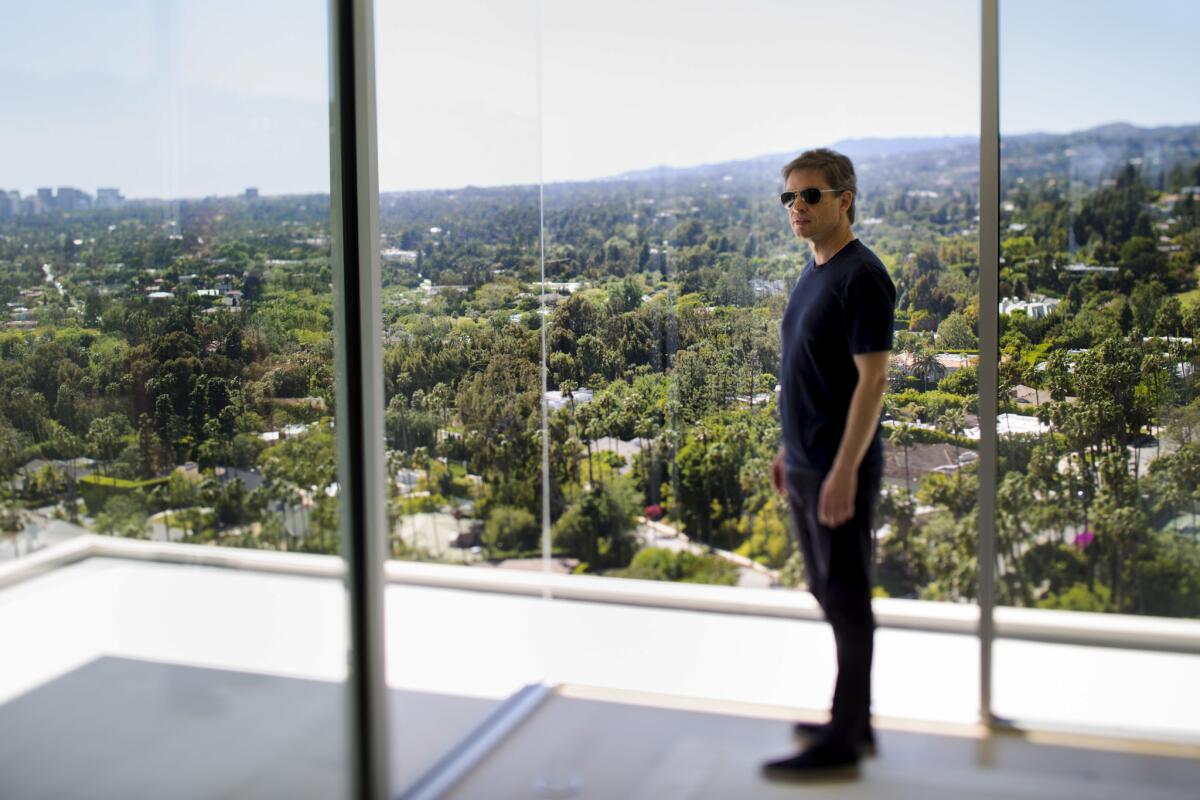 Berggruen in the bedroom of his condominium in West Hollywood on April 15.