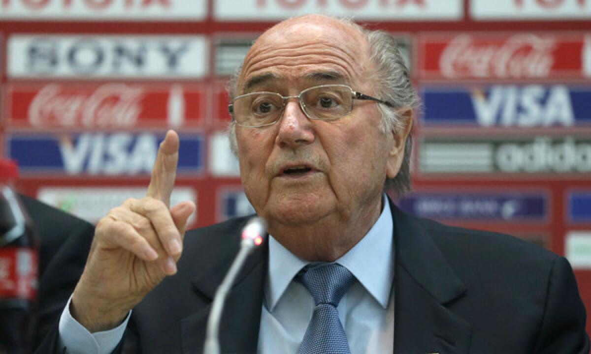 FIFA President Sepp Blatter says the World Cup will be held in Brazil whether the country is ready or not.