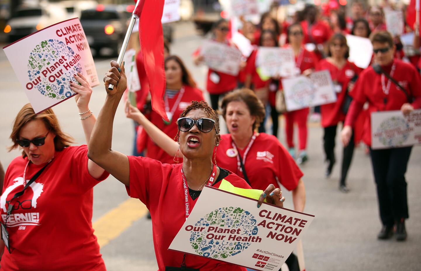 Nurses march downtown