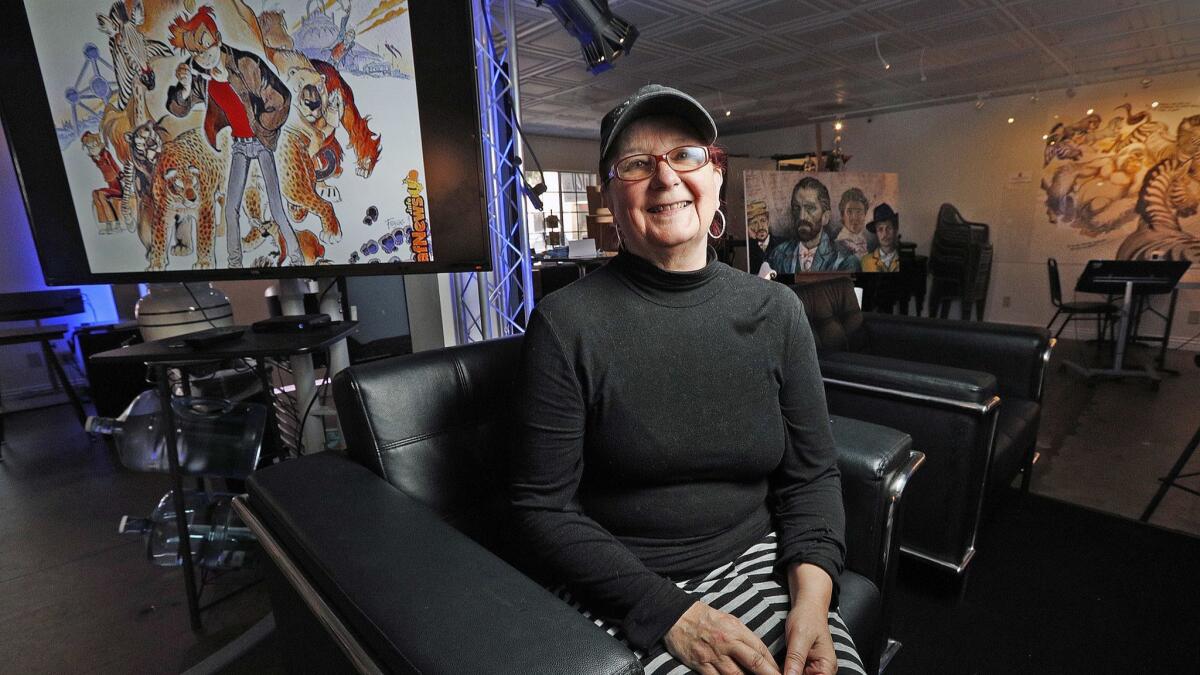 Founder Tina Price at the Center Stage Gallery in Burbank on March 27. The space is for animators and provides state-of-the-art equipment and software for creativity to flourish in a more collaborative environment rather than at home or in a coffee shop.