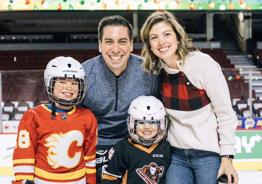 Chris and Kelsie Snow with their children, Cohen, left, and Willa.