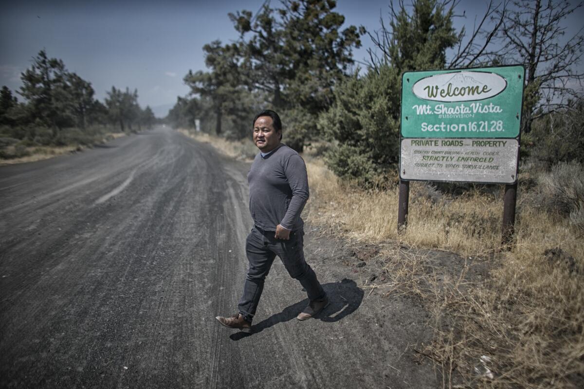 SISKIYOU COUNTY, AUG, 2017 - Mouying Lee owns property in Mt. Shasta Vista, where he wants it to become a Hmong city. 