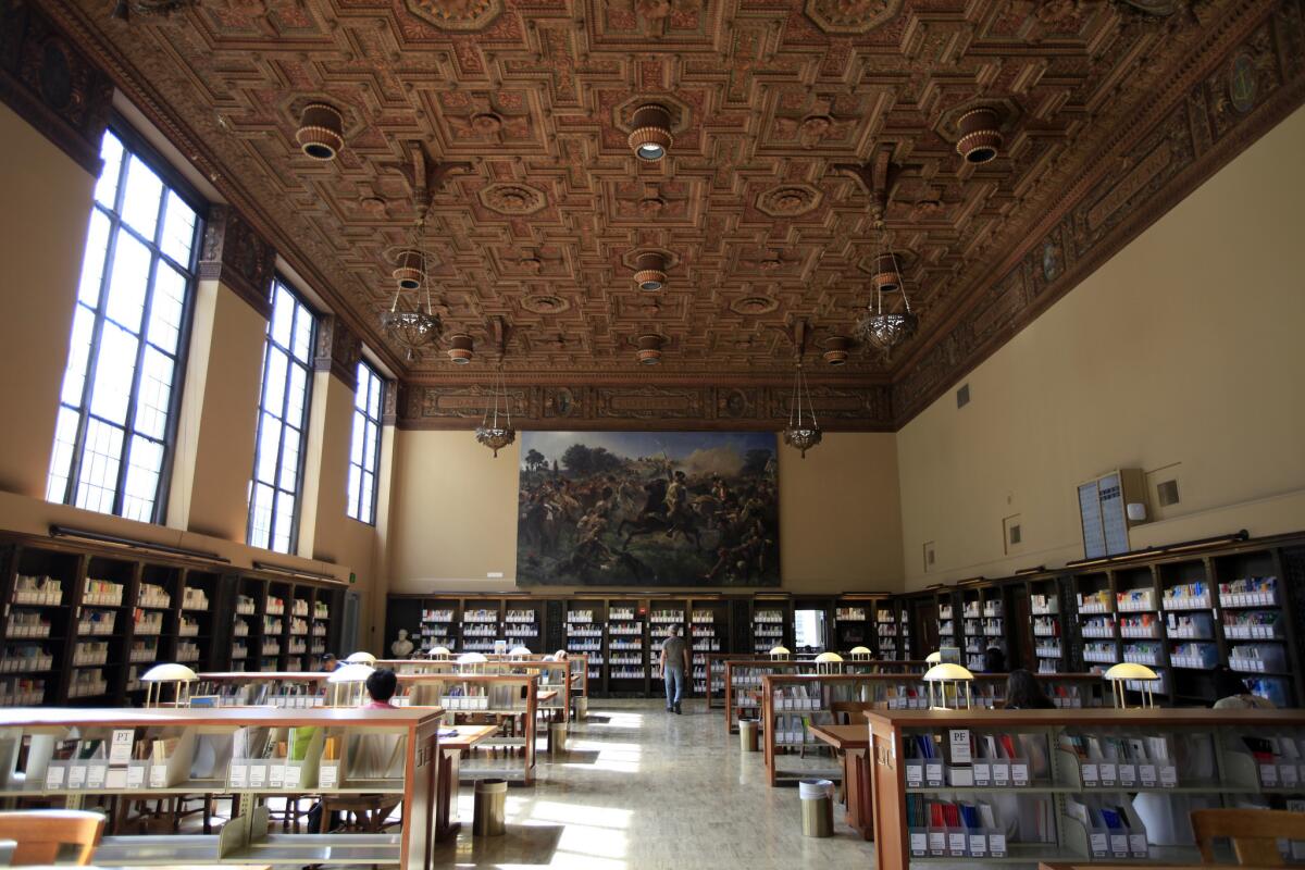 Doe Library at UC Berkeley. Officials announced Monday that single-stall bathrooms on UC campuses would become gender-neutral to accommodate gay and transgender students.